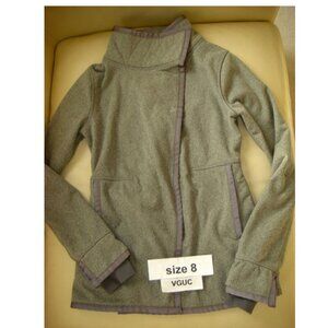 Ivivva Girl by Lululemon 🍋 Big Business Wrap Grey Sherpa thumbholes size 8